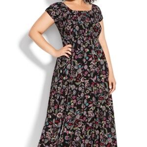 Loralette Women's Plus Size Raelynn Dress Short Shirred Sleeves